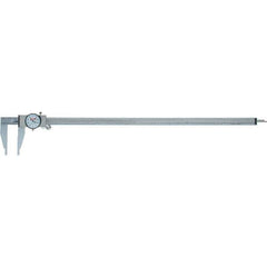 SPI - 0" to 24" Range, 0.001" Graduation, 0.1" per Revolution, Dial Caliper - White Face, 3.375" Jaw Length, Accurate to 0.0020" - USA Tool & Supply