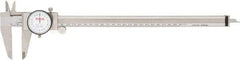 SPI - 0mm to 300mm Range, 0.02 mm Graduation, 2mm per Revolution, Dial Caliper - White Face, 64mm Jaw Length, Accurate to 0.04mm - USA Tool & Supply