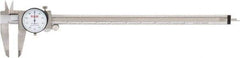 SPI - 0" to 12" Range, 0.001" Graduation, 0.1" per Revolution, Dial Caliper - White Face, 2.51" Jaw Length, Accurate to 0.0015" - USA Tool & Supply