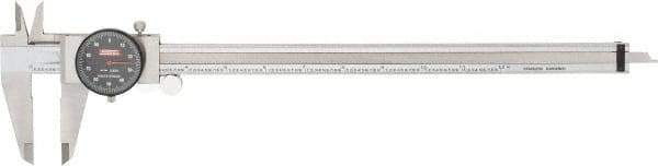 SPI - 0" to 12" Range, 0.001" Graduation, 0.1" per Revolution, Dial Caliper - Black Face, 2.51" Jaw Length, Accurate to 0.0015" - USA Tool & Supply