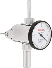 SPI - 0.02" Range, 0.0005" Dial Graduation, Vertical Dial Test Indicator - 1-1/4" White Dial, 0-10-0 Dial Reading, Accurate to 0.0005" - USA Tool & Supply