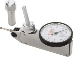 SPI - 0.5mm Range, 0.01mm Dial Graduation, Horizontal Dial Test Indicator - 32mm White Dial, 0-25-0 Dial Reading, Accurate to 0.013mm - USA Tool & Supply