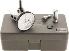 SPI - 0.06" Range, 0.0005" Dial Graduation, Vertical Dial Test Indicator - 1-1/2" White Dial, 0-15-0 Dial Reading, Accurate to 0.0012" - USA Tool & Supply