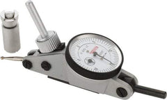 SPI - 0.06" Range, 0.0005" Dial Graduation, Horizontal Dial Test Indicator - 1-3/16" White Dial, 0-15-0 Dial Reading, Accurate to 0.0012" - USA Tool & Supply