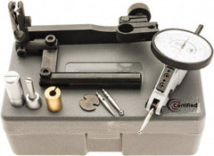SPI - 10 Piece, 0" to 0.06" Measuring Range, 1-1/2" Dial Diam, 0-15-0 Dial Reading, White Dial Test Indicator Kit - 0.0012" Accuracy, 0.86" Contact Point Length, 0.079" Ball Diam, 0.0005" Dial Graduation - USA Tool & Supply