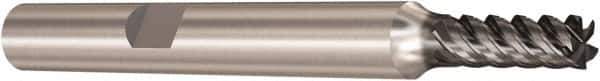 Seco - 4mm, 5 Flute, Single End, Solid Carbide, Corner Chamfer End Mill - 57mm OAL, 48° Helix, Right Hand Flute, 10mm LOC, Right Hand Cut - USA Tool & Supply