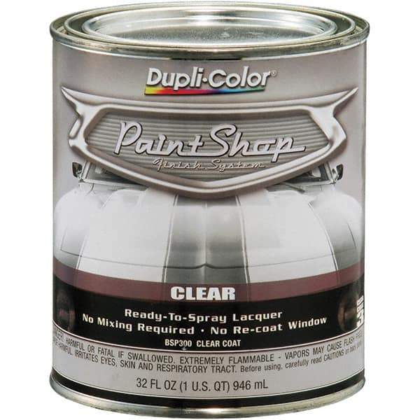 Dupli-Color - Clear Gloss Topcoat Automotive Topcoat - 1 Qt Can - USA Tool & Supply