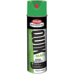 Krylon - 20 fl oz Green Marking Paint - 664' Coverage at 1" Wide, Water-Based Formula, 321 gL VOC - USA Tool & Supply