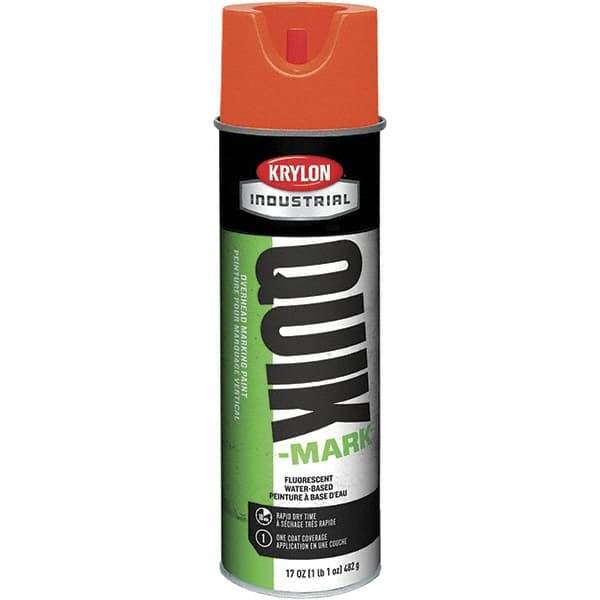 Krylon - 20 fl oz Orange Marking Paint - 664' Coverage at 1" Wide, Water-Based Formula, 432 gL VOC - USA Tool & Supply