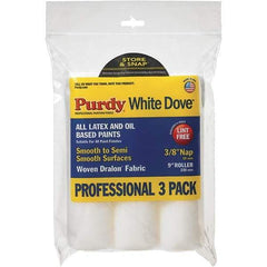 Purdy - 3/8" Nap, 9" Wide Paint Roller Cover - Smooth Texture, Woven Dralon Fabric - USA Tool & Supply
