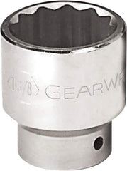 GearWrench - 2-3/8", 3/4" Drive, Standard Hand Socket - 12 Points, 3-1/16" OAL, Alloy Steel, Chrome Finish - USA Tool & Supply