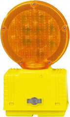 PRO-SAFE - Solar Barricade Lamp - 2 Lb, Yellow & Amber - USA Tool & Supply