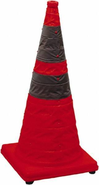 PRO-SAFE - 28" High, Orange Collapsible Traffic Cone - 14" Base Width, 4 Lb - USA Tool & Supply