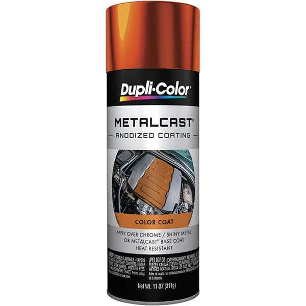 Dupli-Color - 11 oz Orange Anodized Automotive Heat Resistant Paint - Metallic Finish, 500°F Max Temp, Comes in Aerosol Can - USA Tool & Supply