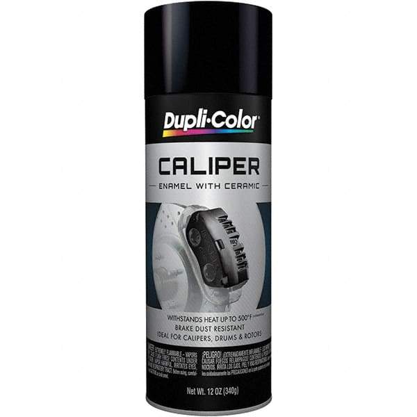 Dupli-Color - 12 oz Black Automotive Heat Resistant Paint - Gloss Finish, 500°F Max Temp, Comes in Aerosol Can - USA Tool & Supply