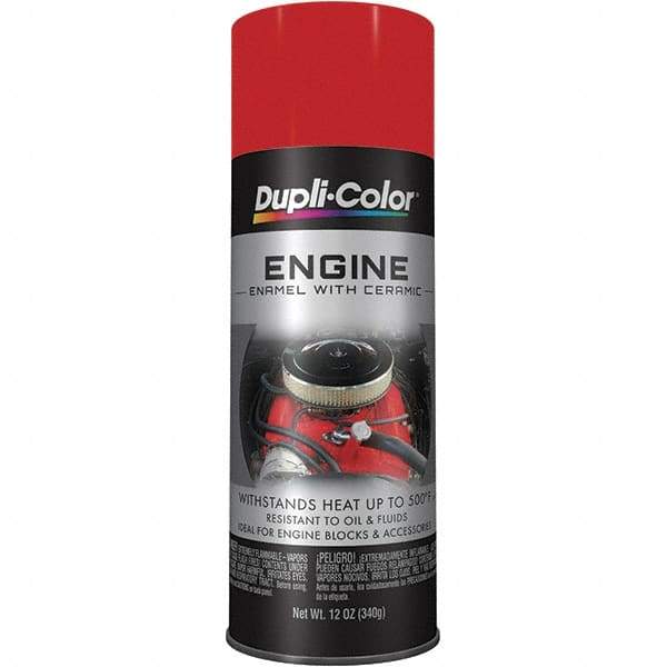 Dupli-Color - 12 oz Red Automotive Heat Resistant Paint - Gloss Finish, 500°F Max Temp, Comes in Aerosol Can - USA Tool & Supply