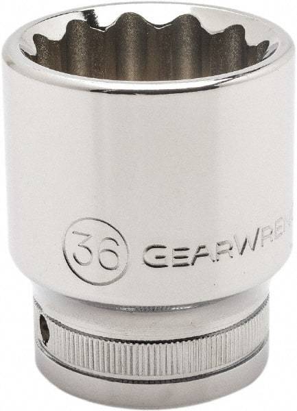 GearWrench - 3/4" Drive, Standard Hand Socket - 12 Points, 2.95" OAL, Alloy Steel, Chrome Finish - USA Tool & Supply