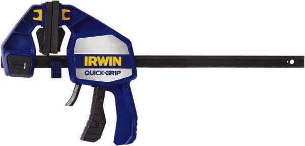 Irwin - 6" Capacity, 3-5/8" Throat Depth Carbon Steel Bar Clamp - 600 Lb Clamping Pressure, 377.83mm Max Spread - USA Tool & Supply