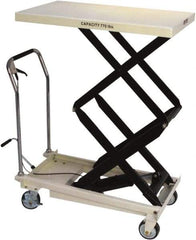 Jet - 770 Lb Capacity Adjustable Height Scissor Lift - 13-9/16" to 51-1/8" Lift Height, 35-5/8" Platform Length x 20-1/8" Platform Width - USA Tool & Supply