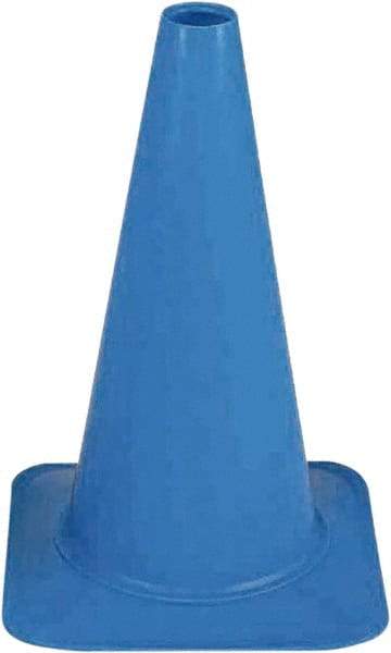 PRO-SAFE - 18" High, Blue Sport Traffic Cone - 12" Base Width, 2.5 Lb - USA Tool & Supply