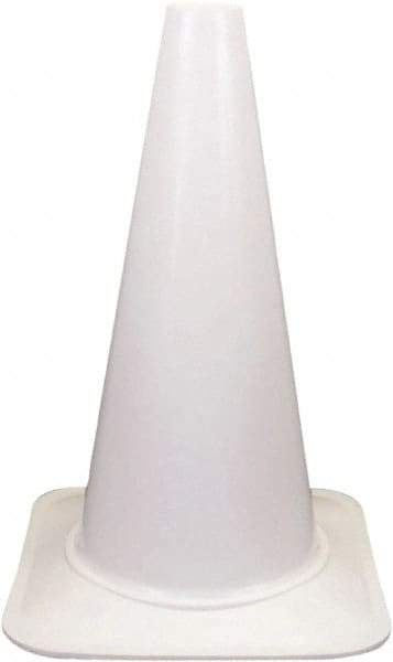 PRO-SAFE - 18" High, White Sport Traffic Cone - 12" Base Width, 2.5 Lb - USA Tool & Supply