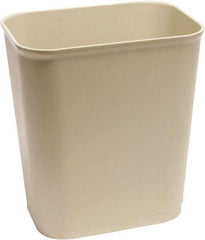 O-Cedar - 14 Qt Beige Rectangle Trash Can - Plastic, None Graphic, 12-1/2" High x 11" Long x 7-7/8" Wide, Lid Not Included - USA Tool & Supply