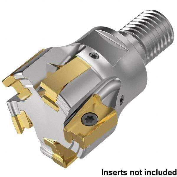 Kennametal - 32mm Cut Diam, 15.5mm Max Depth of Cut, 1.142" Shank Diam, 64mm OAL, Indexable Square Shoulder End Mill - LNGU15T608SRGE Inserts, M16 Modular Connection, 0° Lead Angle, Through Coolant, Series MILL 4-15 - USA Tool & Supply