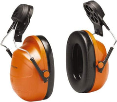 3M - Hard Hat Cap Mounted Orange Foam Cushion Earmuffs - 28 NRR Rating - USA Tool & Supply