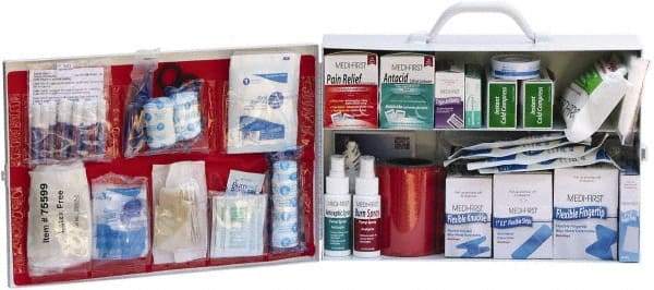 Medique - 435 Piece, 100 Person, Industrial First Aid Kit - 15" Wide x 4-5/8" Deep x 10-1/4" High, Metal Cabinet - USA Tool & Supply