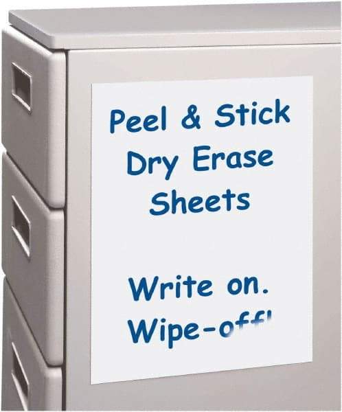 C-LINE - 11" High x 8-1/2" Wide Peel & Stick Dry Erase Sheets - Laminated - USA Tool & Supply