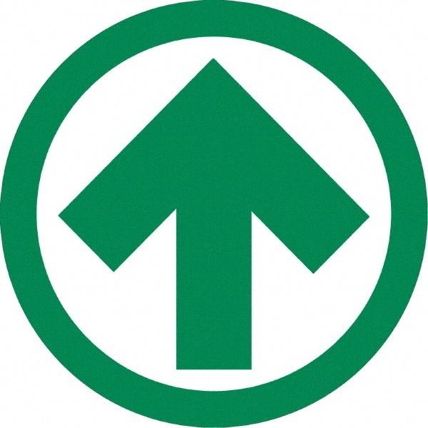 NMC - "Arrow", 36" Long x 36" Wide, Asphalt Art Safety Sign - Round, 0.005" Thick, Use for Workplace/Safety - USA Tool & Supply