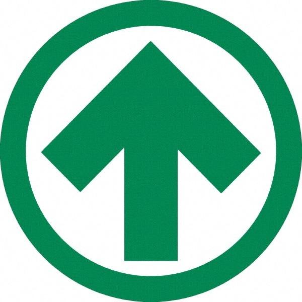 NMC - "Arrow", 23" Long x 23" Wide, Sportwalk Safety Sign - Round, 0.005" Thick, Use for Workplace/Safety - USA Tool & Supply