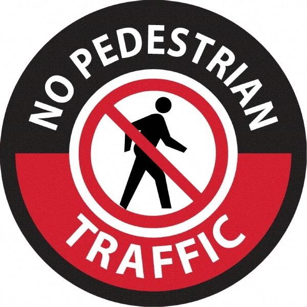 NMC - "No Pedestrian Traffic", 36" Long x 36" Wide, Sportwalk Safety Sign - Rectangle, 0.005" Thick, Use for Workplace/Safety - USA Tool & Supply