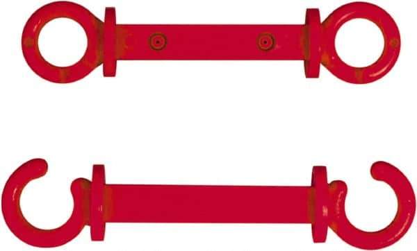 NMC - 2" High x 1/4" Long x 2" Wide Barrier C-Hook - Plastic, Uncoated, Red, Use with Plastic Chain - USA Tool & Supply