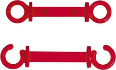NMC - 2" High x 1/4" Long x 2" Wide Barrier C-Hook - Plastic, Uncoated, Red, Use with Plastic Chain - USA Tool & Supply