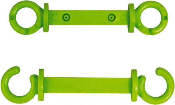 NMC - 2" High x 1/4" Long x 2" Wide Barrier C-Hook - Plastic, Uncoated, Green, Use with Plastic Chain - USA Tool & Supply