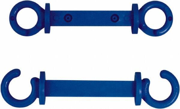 NMC - 2" High x 1/4" Long x 2" Wide Barrier C-Hook - Plastic, Uncoated, Blue, Use with Plastic Chain - USA Tool & Supply