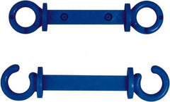 NMC - 2" High x 1/4" Long x 2" Wide Barrier C-Hook - Plastic, Uncoated, Blue, Use with Plastic Chain - USA Tool & Supply