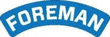 NMC - Foreman, Hard Hat Label - White on Blue, 0.004" Thick, Indoor or Outdoor, Adhesive Backed, For Accident Prevention - USA Tool & Supply