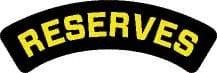 NMC - Reserves, Hard Hat Label - Yellow on Black, 0.004" Thick, Indoor or Outdoor, Adhesive Backed, For Accident Prevention - USA Tool & Supply