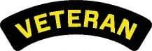 NMC - Veteran, Hard Hat Label - Yellow on Black, 0.004" Thick, Indoor or Outdoor, Adhesive Backed, For Accident Prevention - USA Tool & Supply