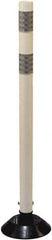 PRO-SAFE - 48" High x 3" Wide Reflective Tubular Surface Mount Delineator - Urethane, 4 Lbs, White - USA Tool & Supply