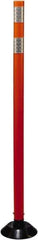 PRO-SAFE - 48" High x 3" Wide Reflective Tubular Surface Mount Delineator - Urethane, 4 Lbs, Orange/White - USA Tool & Supply