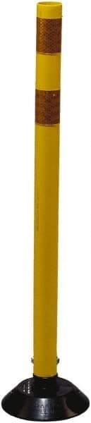 PRO-SAFE - 36" High x 3" Wide Reflective Tubular Surface Mount Delineator - Urethane, 3 Lbs, Yellow - USA Tool & Supply