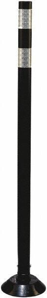PRO-SAFE - 36" High x 3" Wide Reflective Tubular Surface Mount Delineator - Urethane, 3 Lbs, Black/White - USA Tool & Supply