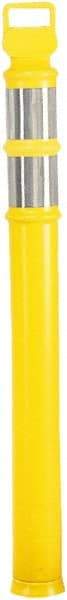 PRO-SAFE - 46" High x 4" Wide Reflective Delineator Post - High Density Polyethylene (HDPE), 3 Lbs, Yellow - USA Tool & Supply