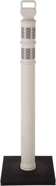 PRO-SAFE - 46" High x 4" Wide Reflective Delineator Post - High Density Polyethylene (HDPE), 3 Lbs, White - USA Tool & Supply