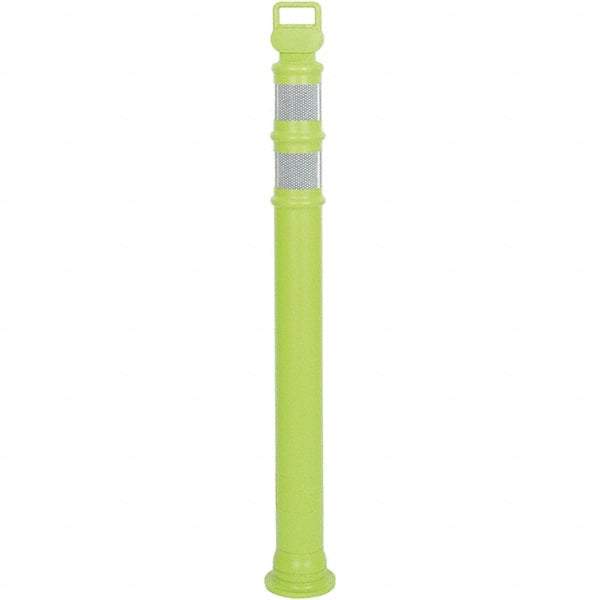 PRO-SAFE - 46" High x 4" Wide Reflective Delineator Post - High Density Polyethylene (HDPE), 3 Lbs, Lime - USA Tool & Supply