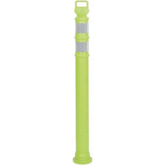 PRO-SAFE - 46" High x 4" Wide Reflective Delineator Post - High Density Polyethylene (HDPE), 3 Lbs, Lime - USA Tool & Supply
