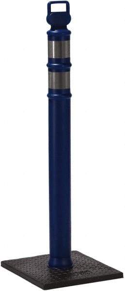 PRO-SAFE - 46" High x 4" Wide Reflective Delineator Post - High Density Polyethylene (HDPE), 3 Lbs, Blue - USA Tool & Supply